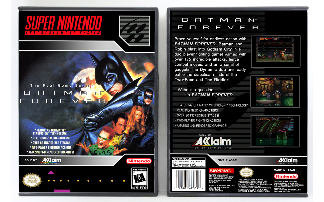 Gaming Relics - Super Nintendo - Vertical Style - Batman Forever